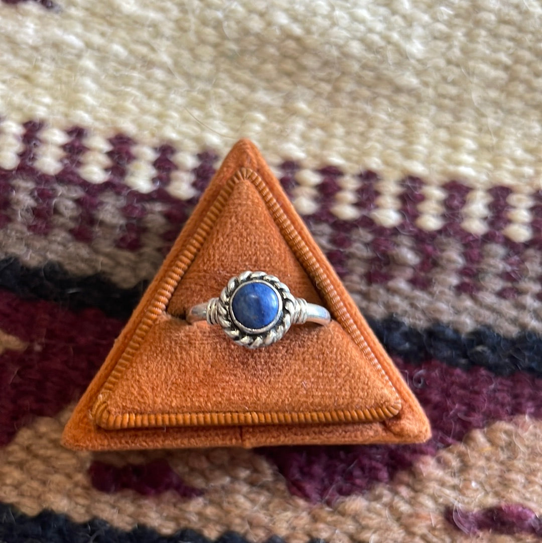 Handcrafted Lapis & Sterling Silver Twist Ring