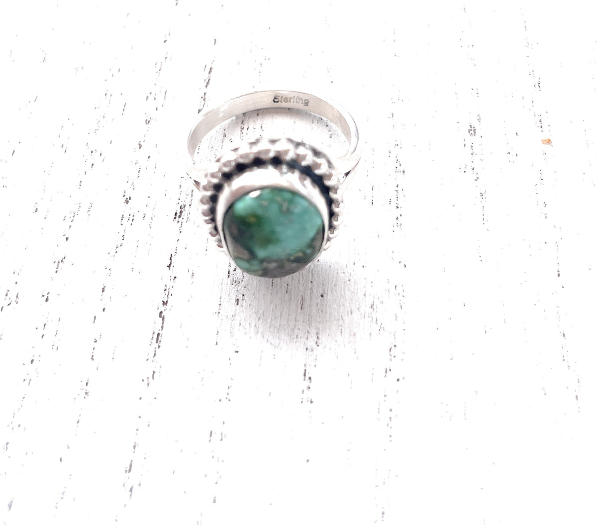 “The Taylor” Handcrafted Turquoise Sterling Silver Ring Size 10
