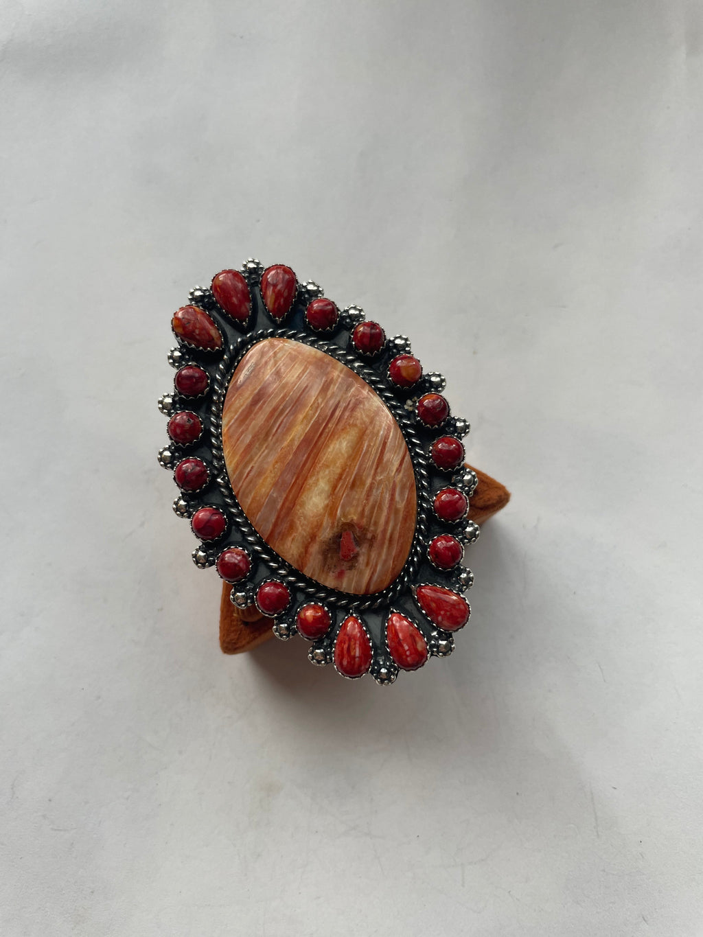Handcrafted Spiny Sterling Silver Adjustable Ring Signed