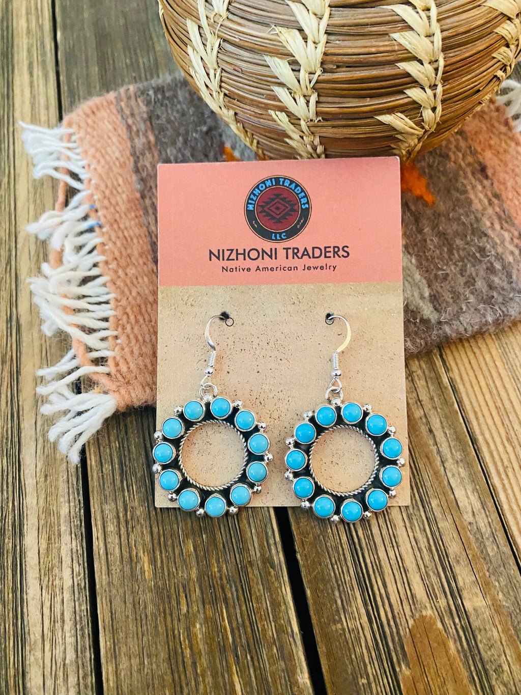 Handcrafted Sleeping Beauty Turquoise & Sterling Silver Dangle Earrings