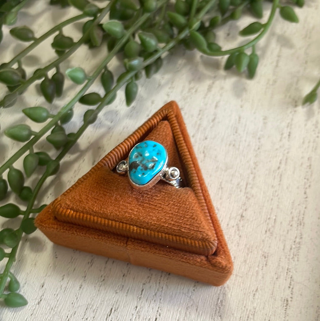 Handcrafted Sterling Silver Single Stone Turquoise Ring