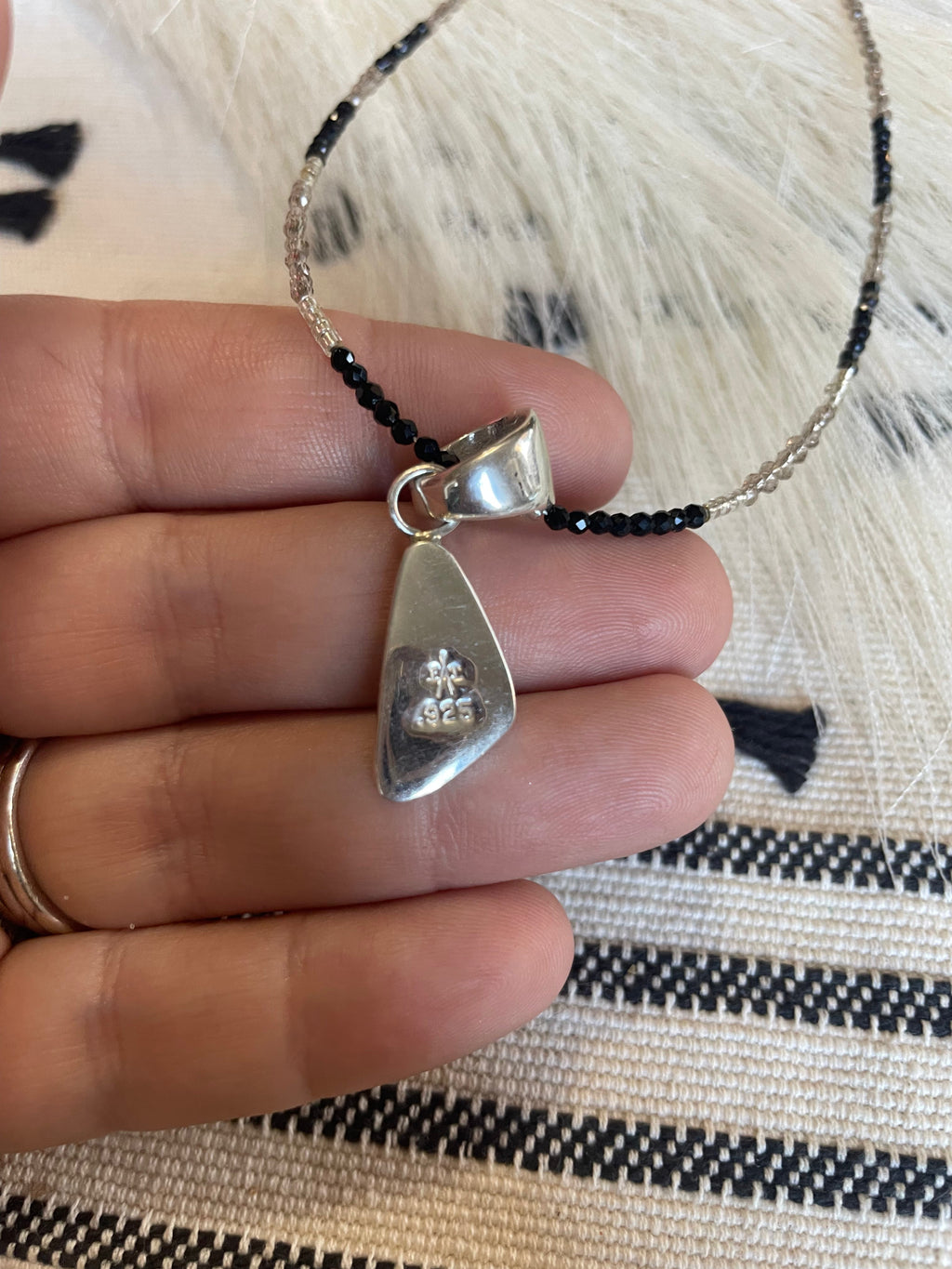 Handcrafted Sterling Silver & Blue Opal Inlay Pendant