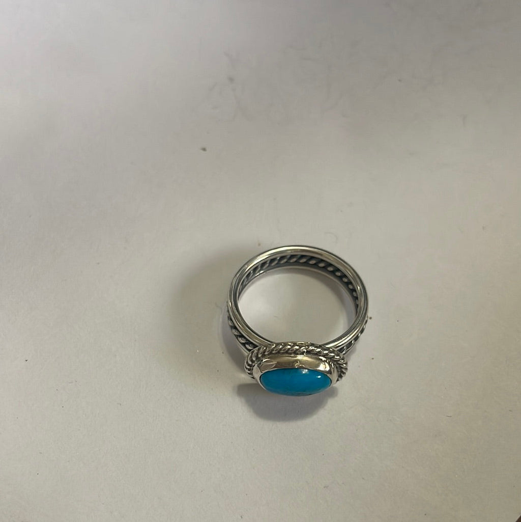 “The Mili” Handcrafted Sterling Silver Single Stone Turquoise Ring