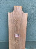 8 Stone Queen Pink Conch Shell And Sterling Silver Necklace Signed