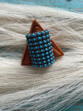 Handcrafted Sterling Silver And Turquoise Rectangle Ring Size 7