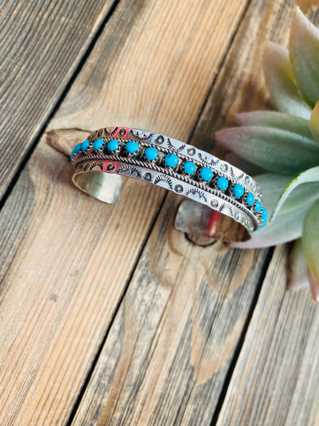 Handcrafted Turquoise & Sterling Silver Cuff Bracelet