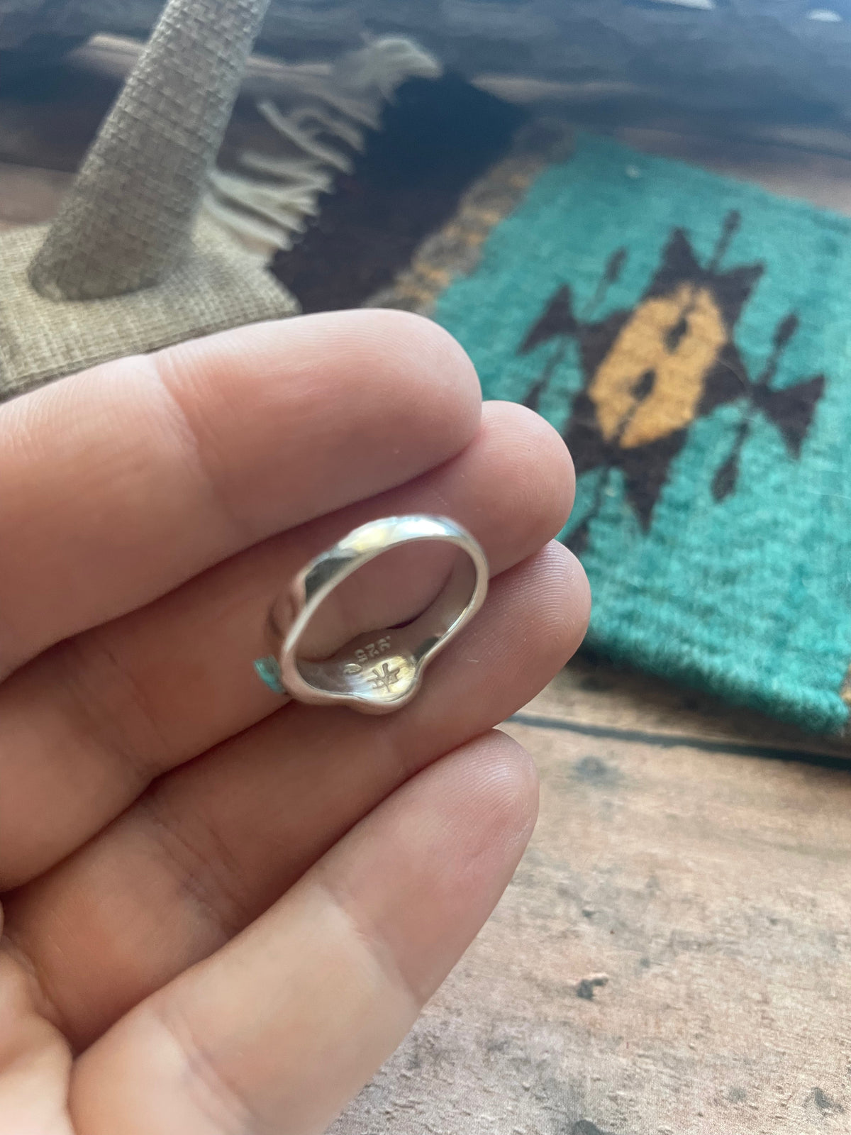 Handcrafted Sterling Silver & Multi Stone Inlay Ring Size 5.5