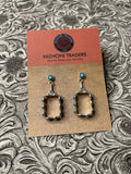 Handcrafted Turquoise And Sterling Silver Snake Eye Dangle Earrings