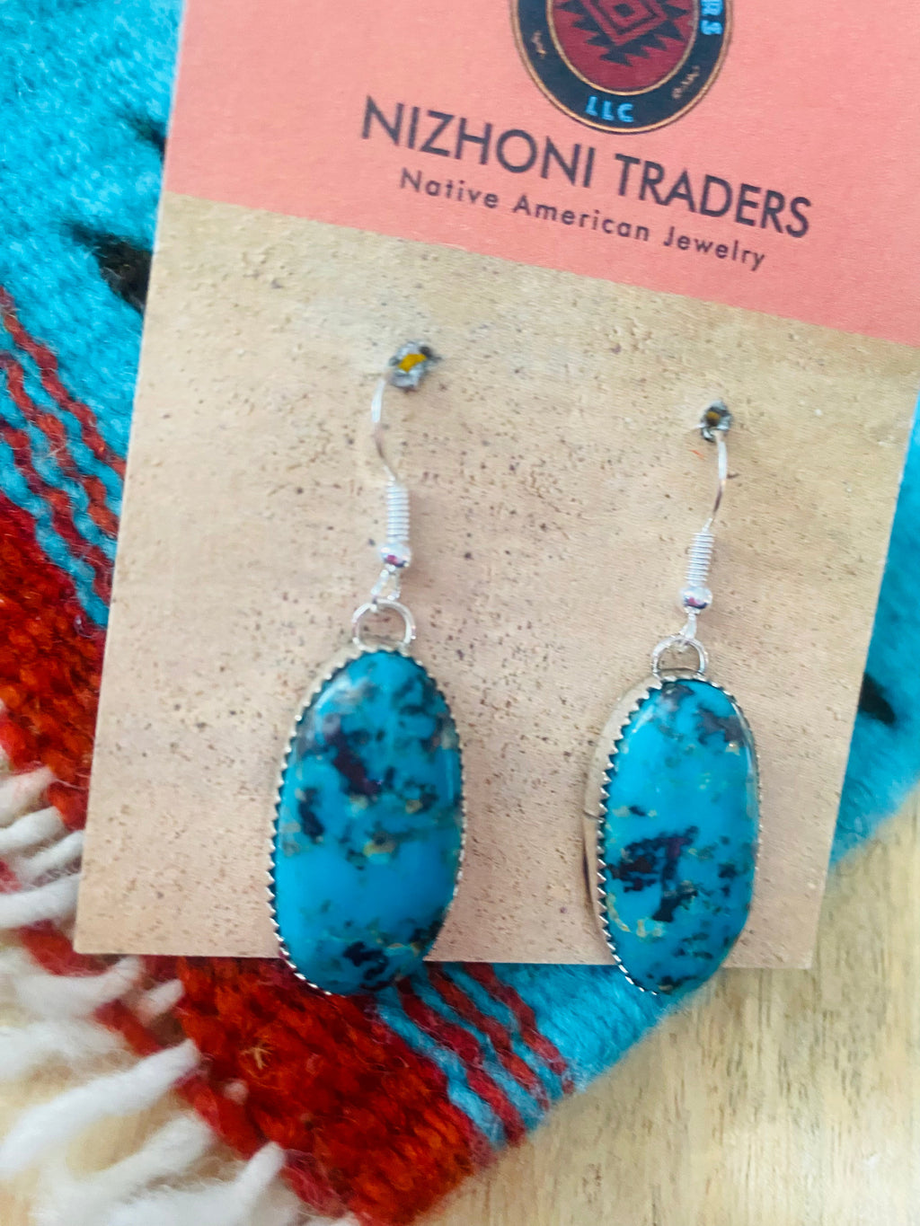 Handcrafted Turquoise & Sterling Silver Dangle Earrings