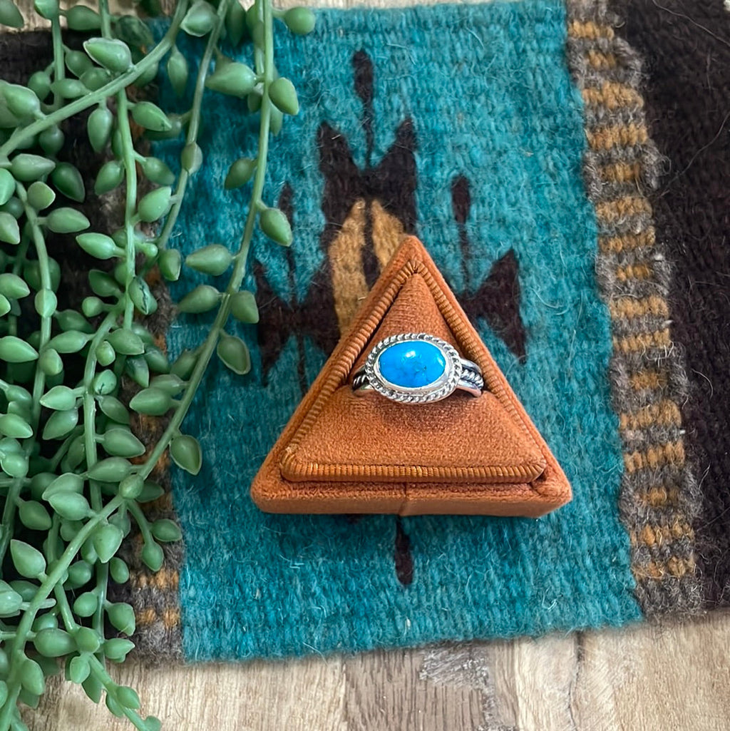 “The Mili” Handcrafted Sterling Silver Single Stone Turquoise Ring