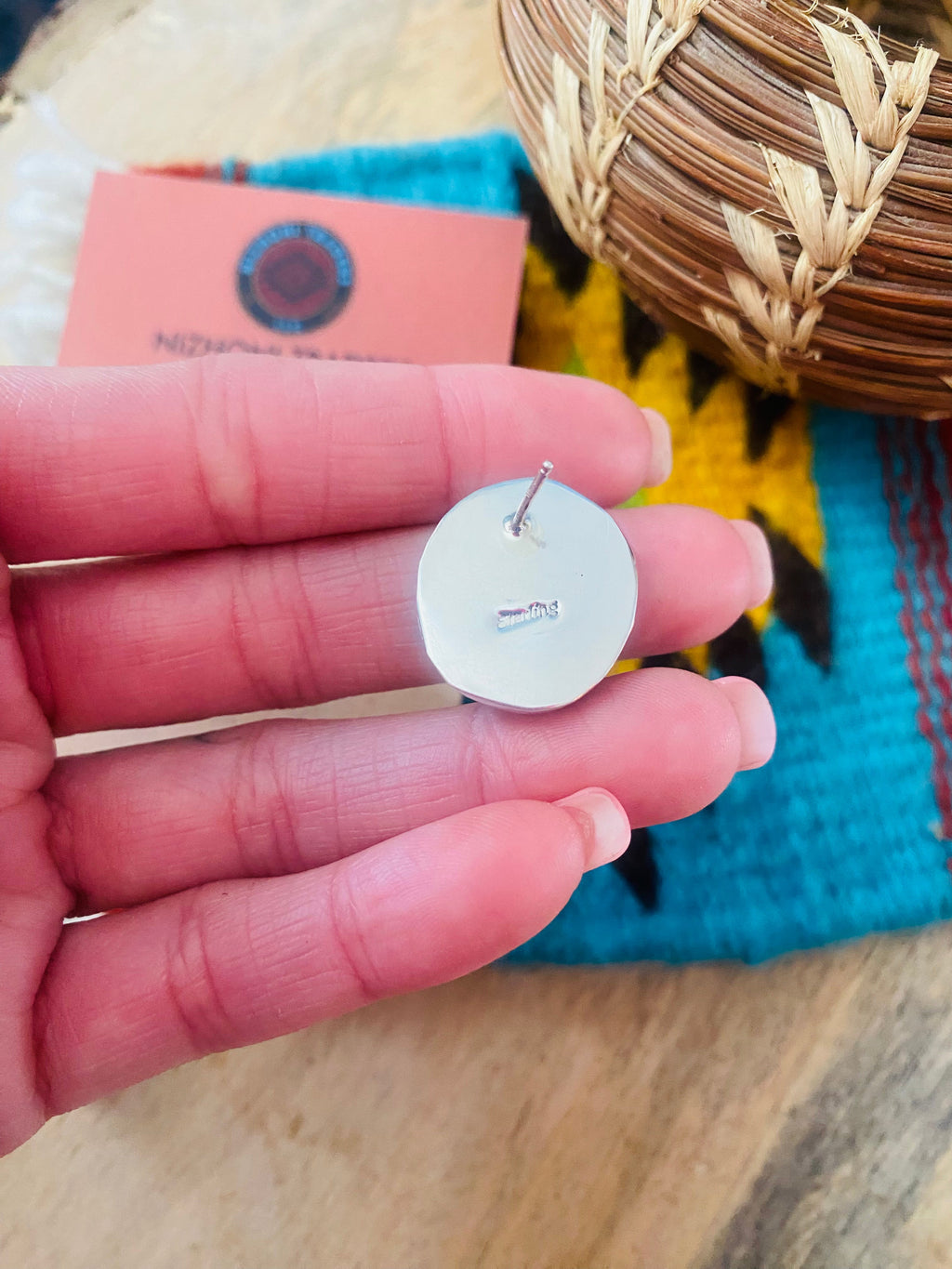 Handcrafted Turquoise & Sterling Silver Stud Earrings