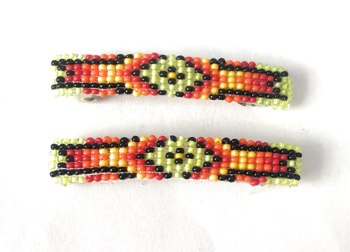 Handcrafted Handmade Beaded Barrette Set