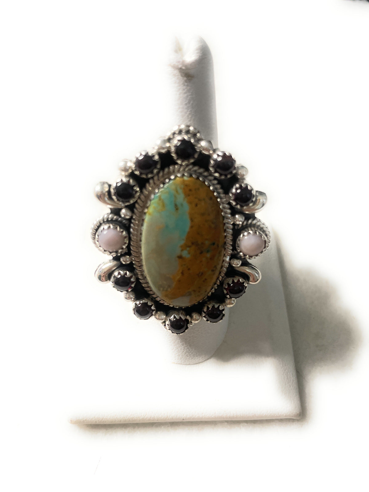 Handmade Royston Turquoise Adjustable Oval Ring