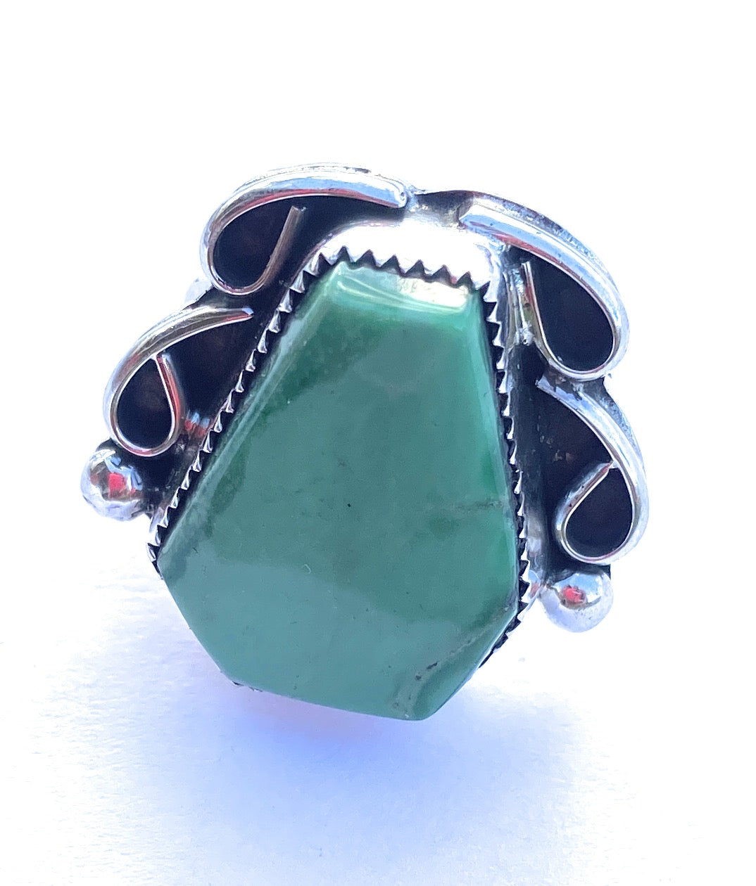 Handcrafted Turquoise & Sterling Silver Ring Size 5