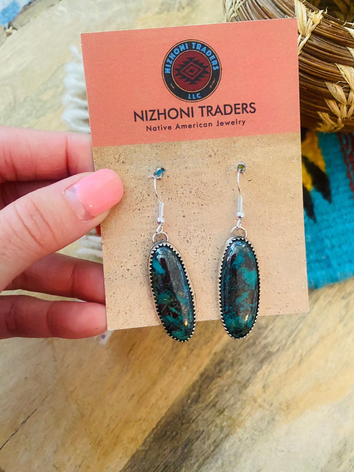 Handcrafted Turquoise & Sterling Silver Dangle Earrings