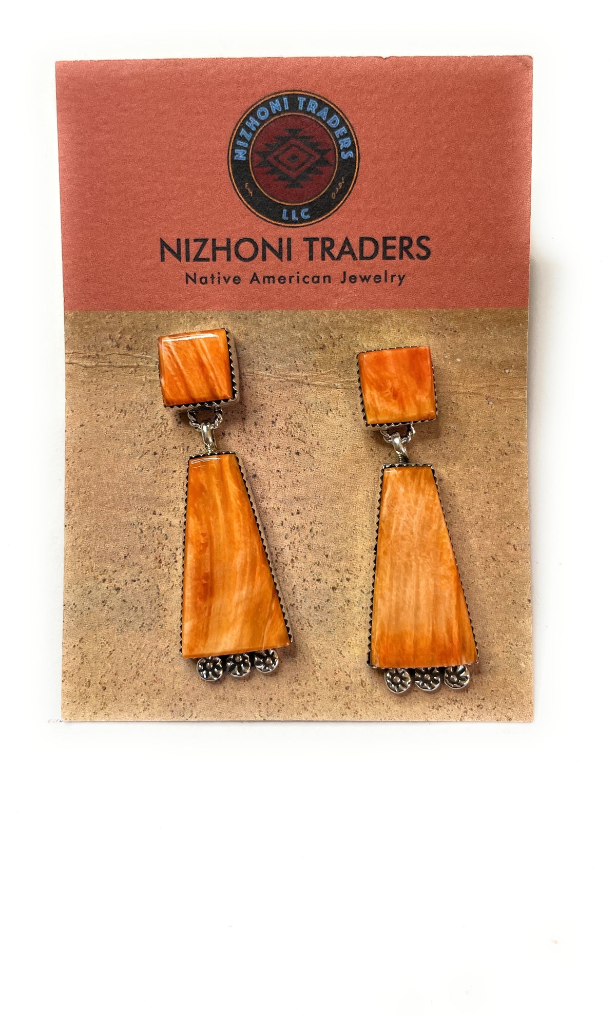 Handcrafted Sterling Silver And Coral Dangle Earrings