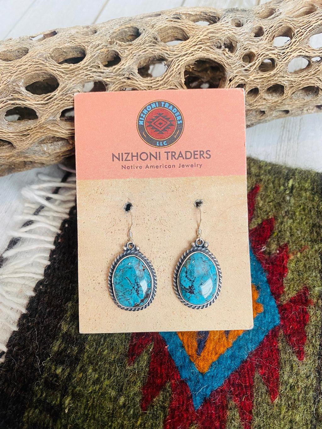 Handcrafted Turquoise & Sterling Silver Dangle Earrings