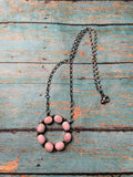 Handcrafted Queen Pink Conch Shell And Sterling Silver Necklace Signed