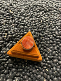 Handcrafted Sterling Silver And Orange Spiny Ring Size 6.5