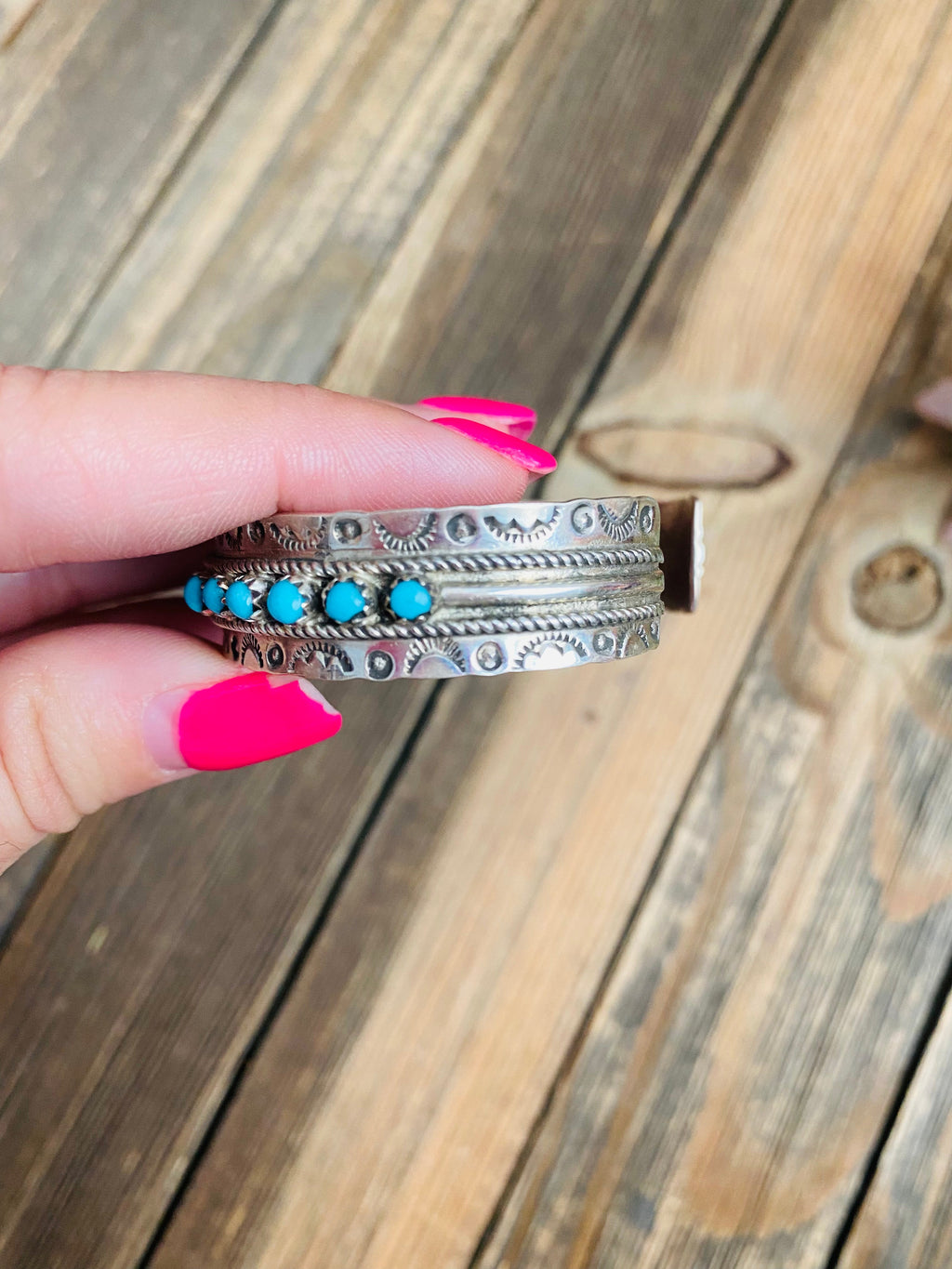Handcrafted Turquoise & Sterling Silver Cuff Bracelet
