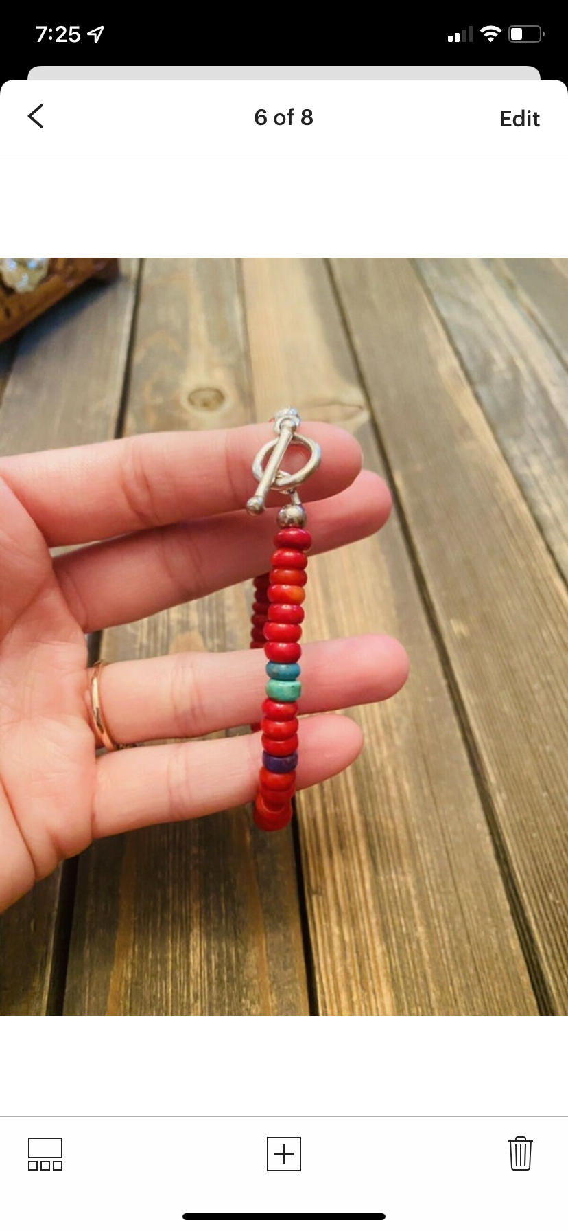 Handcrafted Coral & Multi Stone Sterling Silver Beaded Bracelet