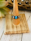 Handcrafted Turquoise and Sterling Silver Concho Band Ring