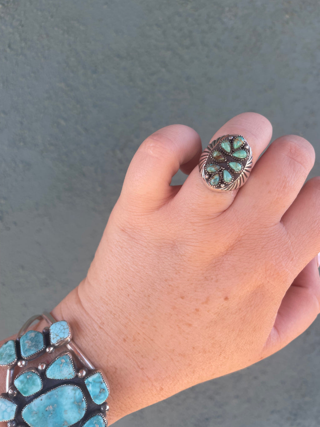 “The Marie” Handmade Sterling Silver & Turquoise Adjustable Ring