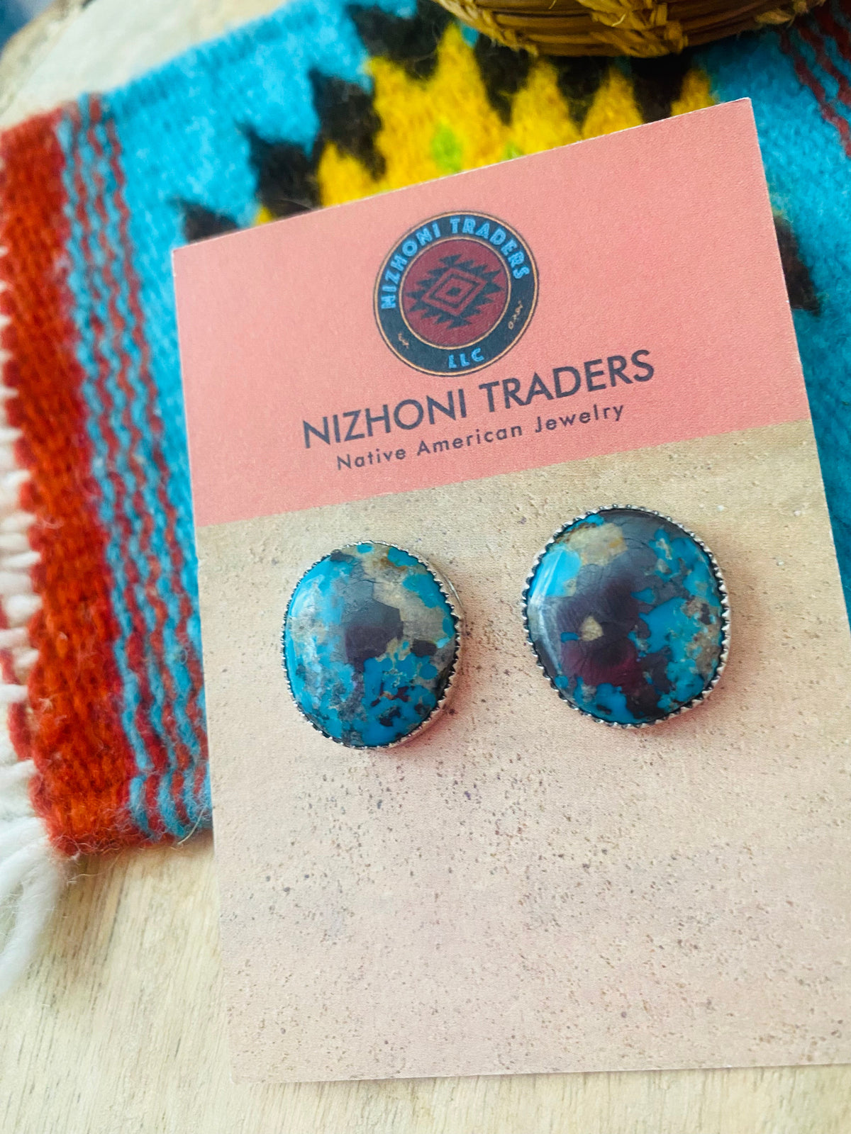 Handcrafted Turquoise & Sterling Silver Stud Earrings