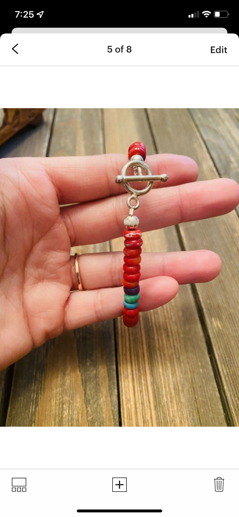 Handcrafted Coral & Multi Stone Sterling Silver Beaded Bracelet
