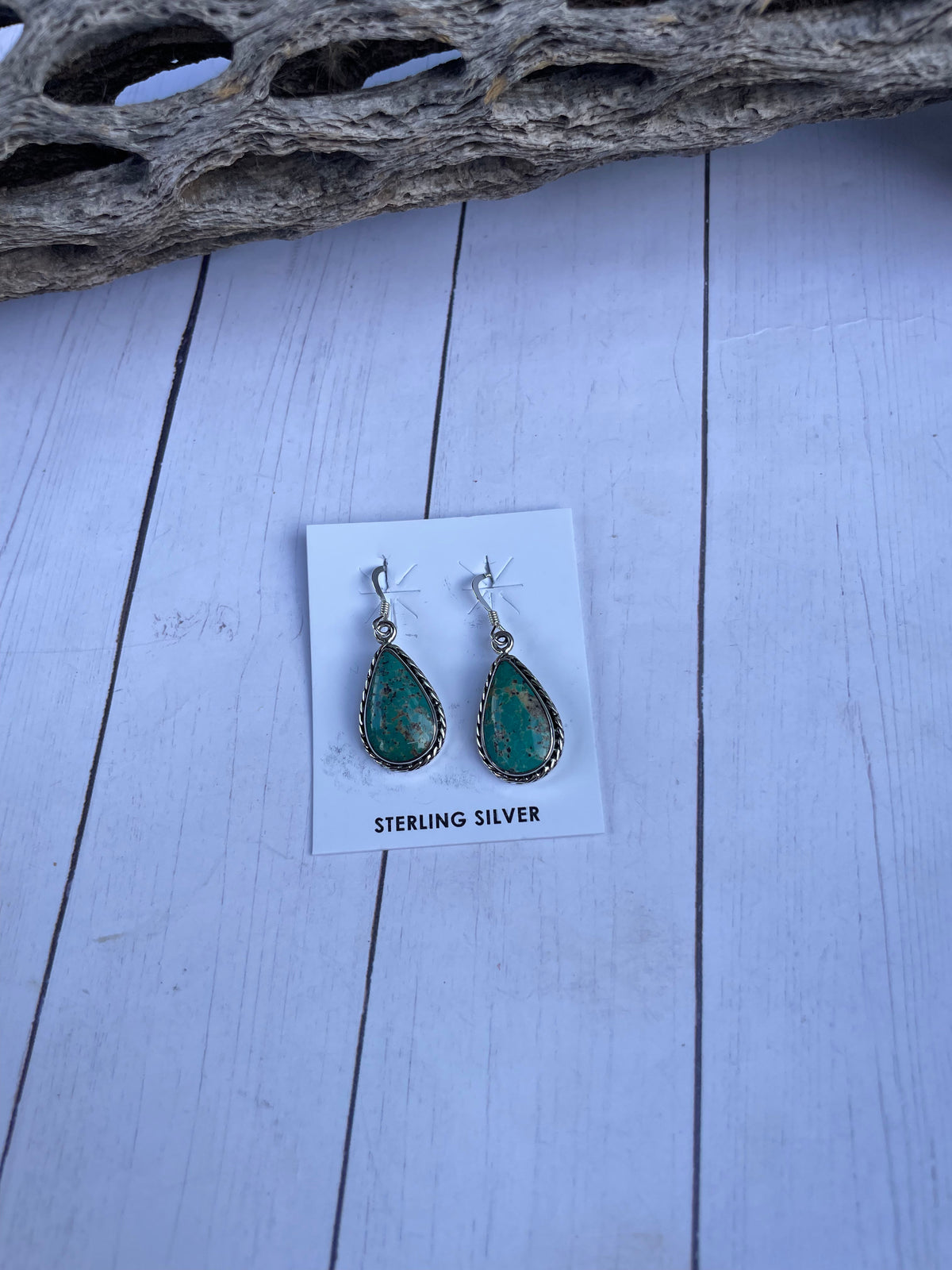 Handcrafted Turquoise And Sterling Silver Dangle Earrings