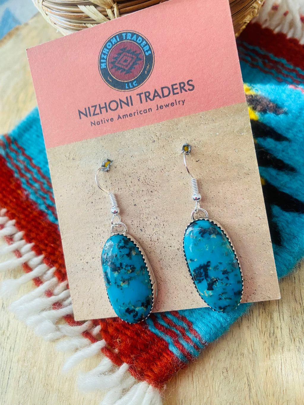 Handcrafted Turquoise & Sterling Silver Dangle Earrings