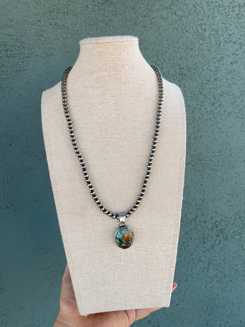 Handcrafted Turquoise And Sterling Silver Pendant