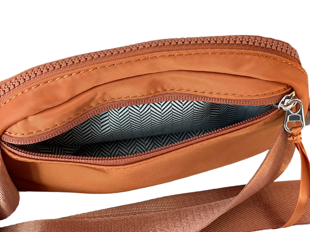 The Lennon Nylon Belt Bag, Sling Bag, Waist Bag | Burnt Orange