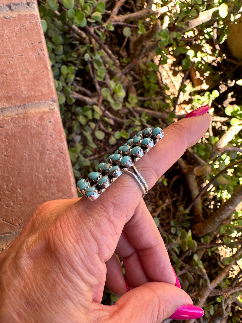 Handcrafted Sterling Silver & Kingman Turquoise Snake Eye Ring