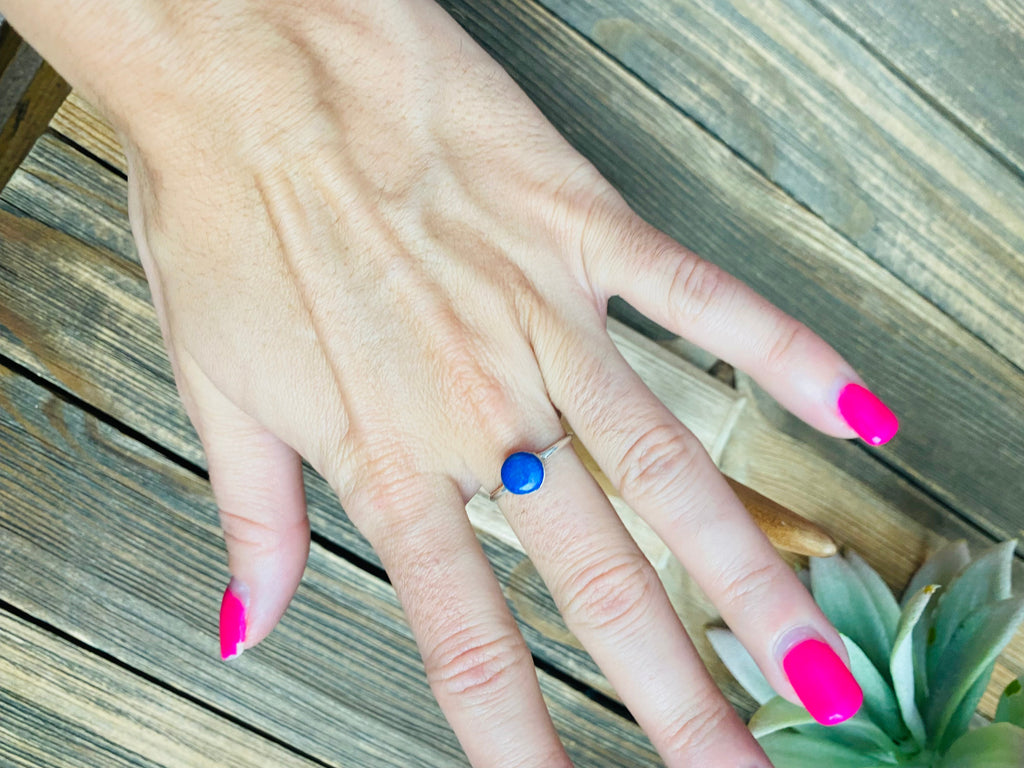 Handcrafted Denim Lapis & Sterling Silver Ring