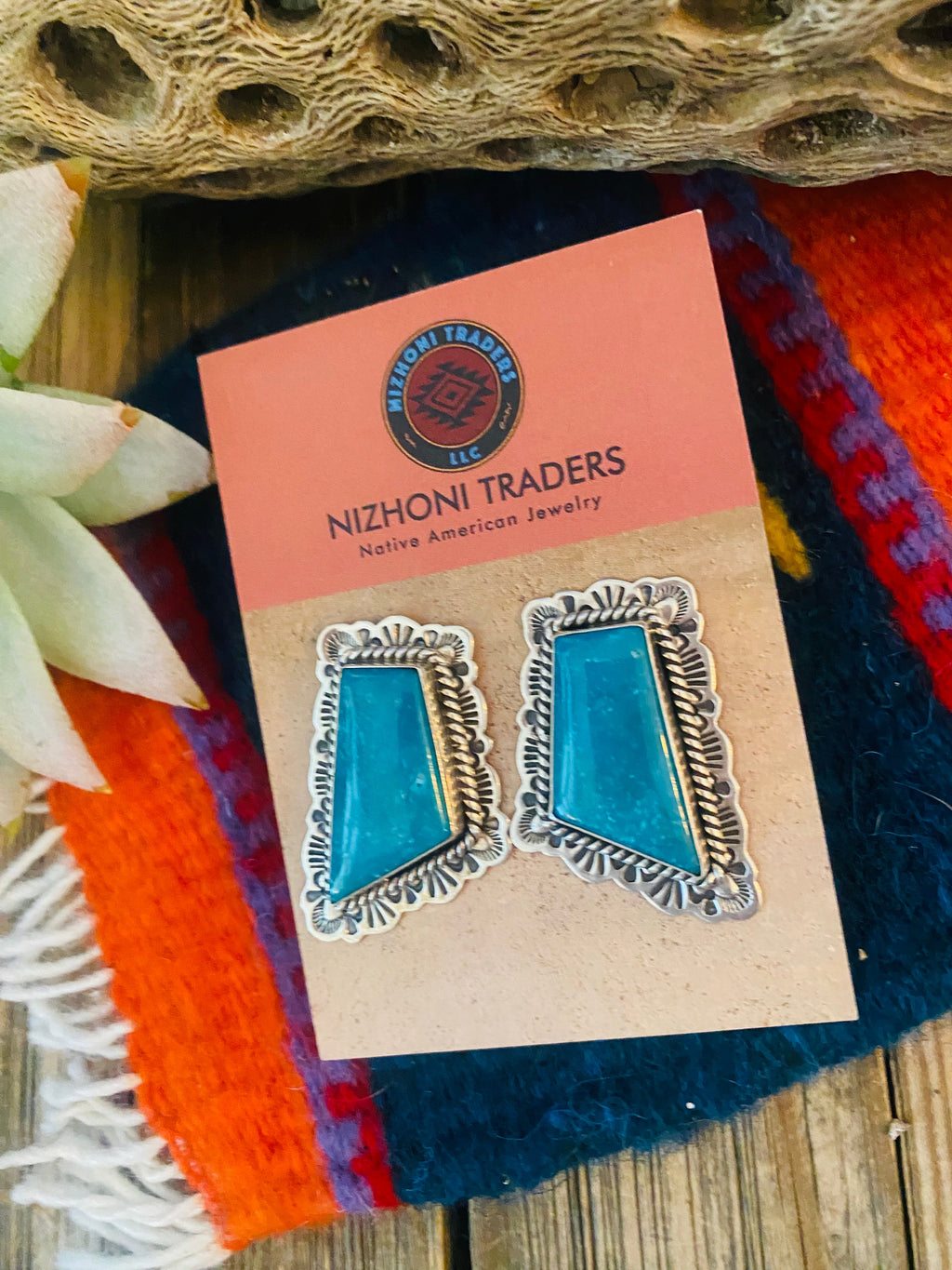 Handcrafted Sterling Silver & Turquoise Post Earrings