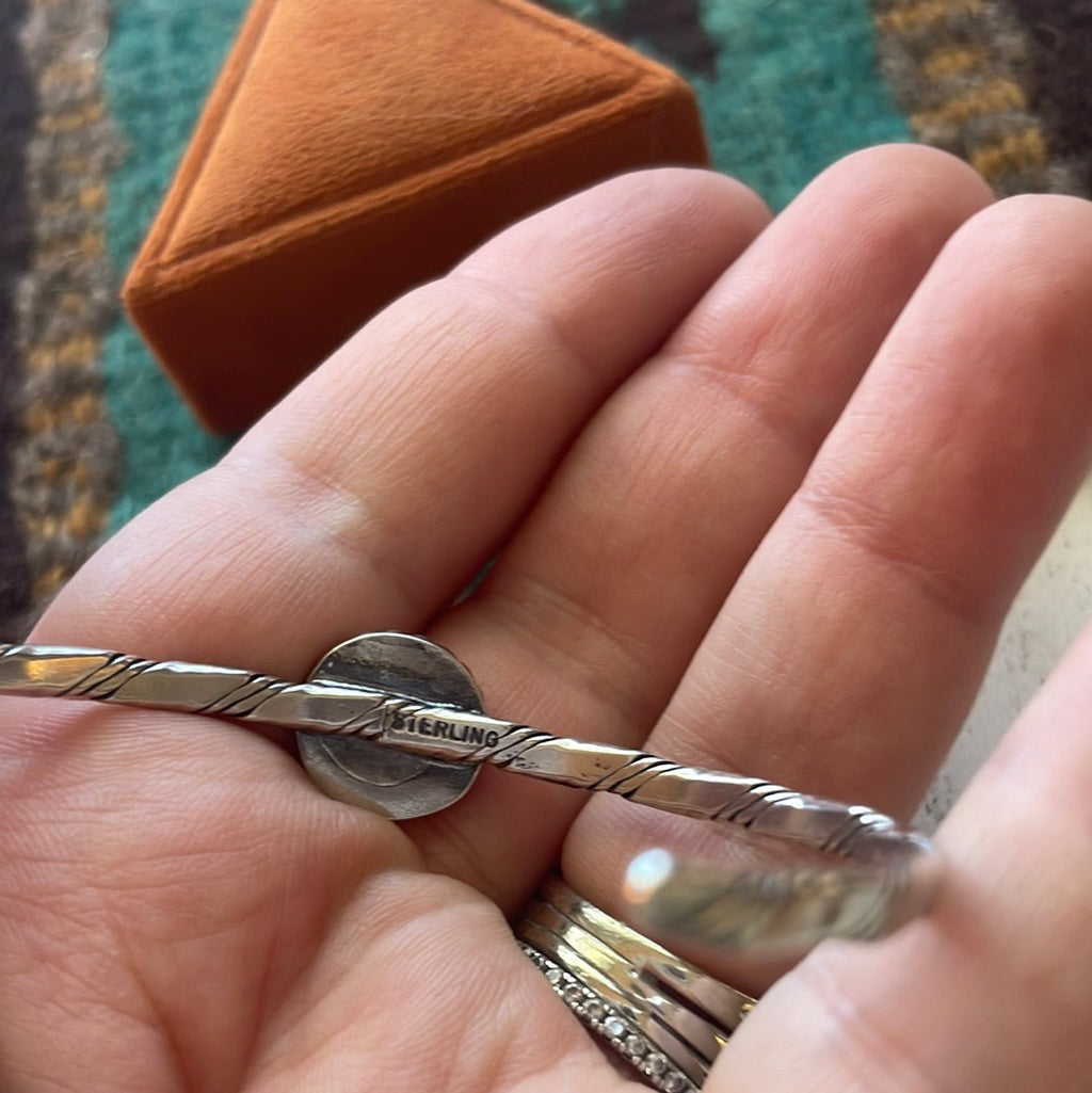 Handcrafted Pink Conch & Sterling Silver Adjustable Cuff Bracelet