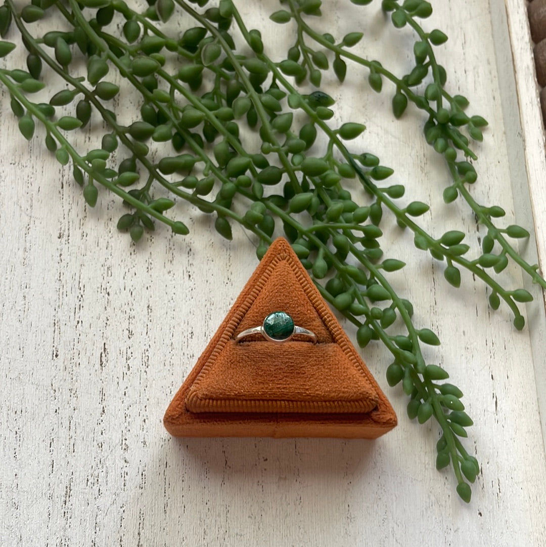 Handcrafted Sterling Silver & Malachite Mini Ring