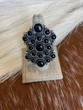 Handcrafted Sterling Silver Black Onyx Adjustable Statement Ring