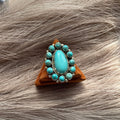 Handcrafted Turquoise & Sterling Silver Ring Size 7 Signed Robert Shakey