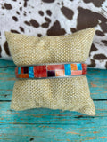 Handcrafted Turquoise & Spiny Inlay Sterling Silver Bangle