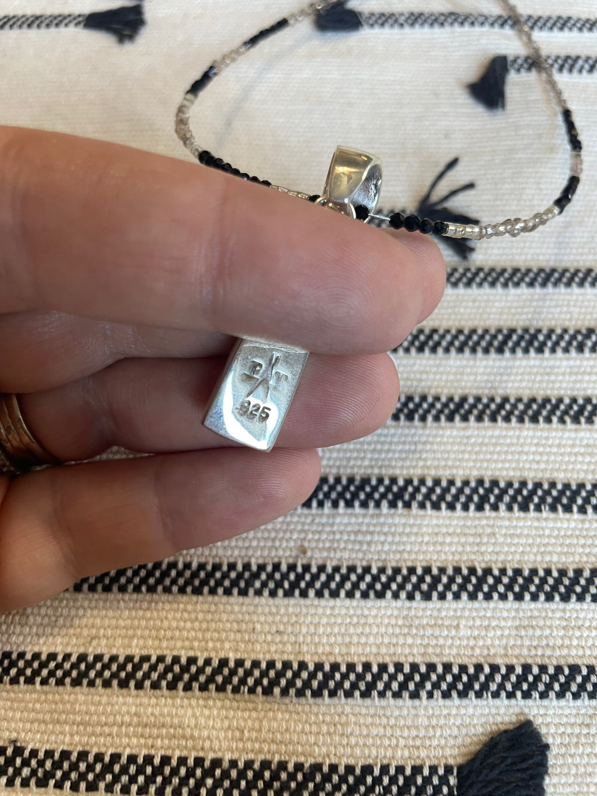 Handcrafted Multi Stone Inlay & Sterling Silver Pendant