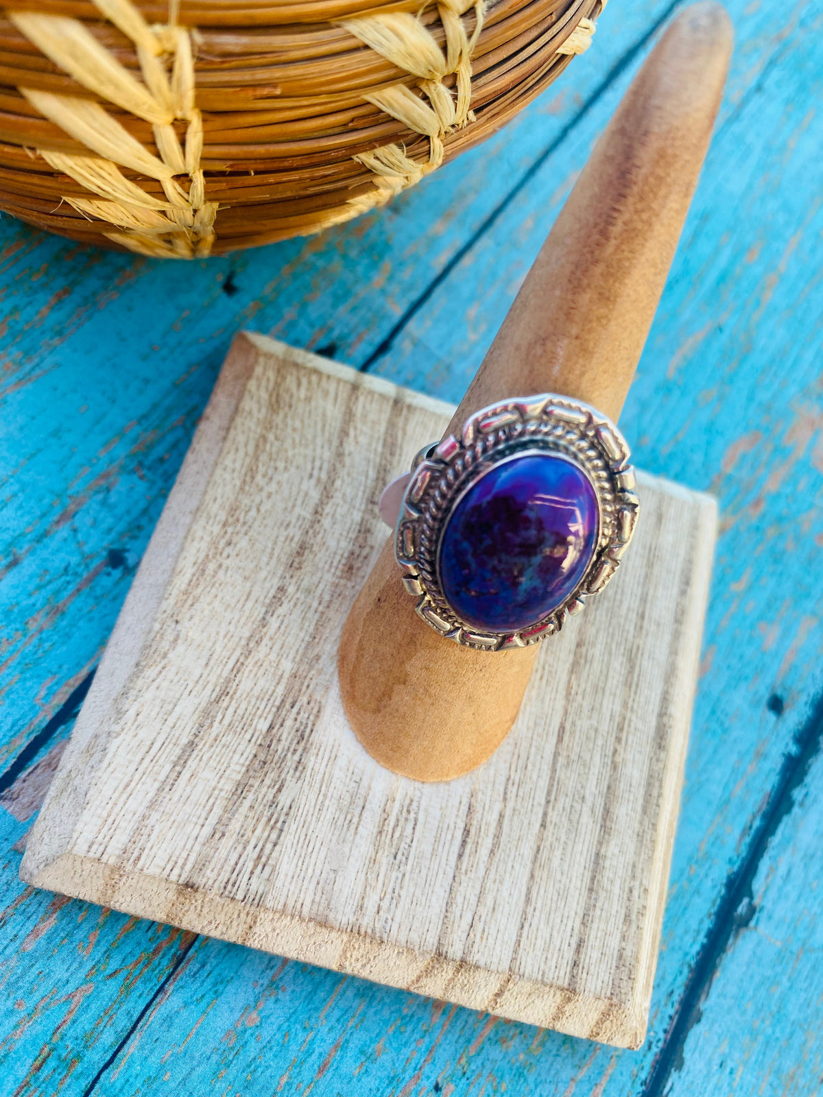 Handcrafted Purple Mojave & Sterling Silver Ring