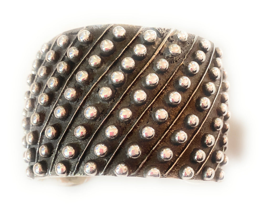 Handcrafted Hand Stamped Sterling Silver Dot Cuff Bracelet