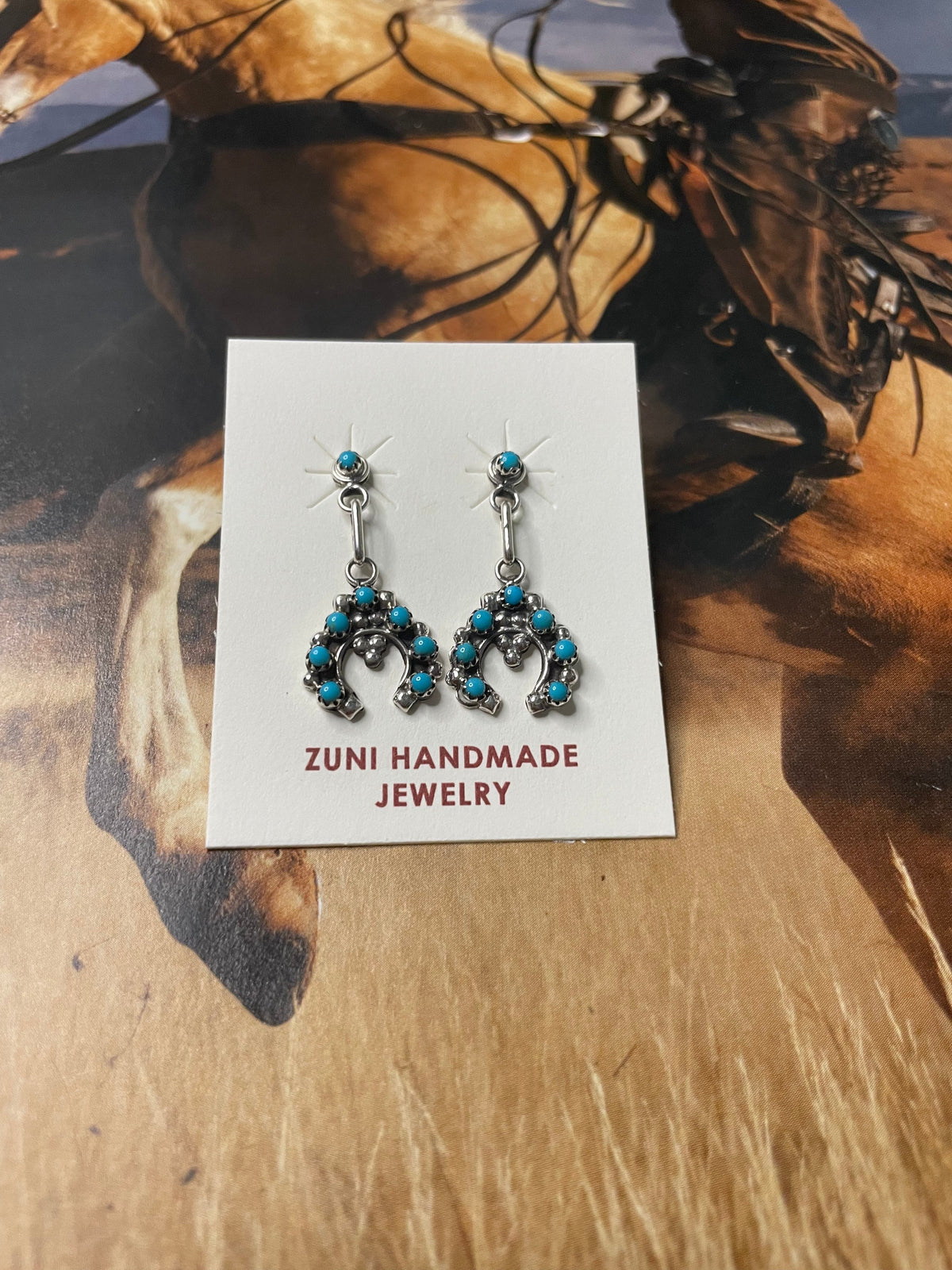 Handcrafted Turquoise And Sterling Silver Naja Dangle Earrings