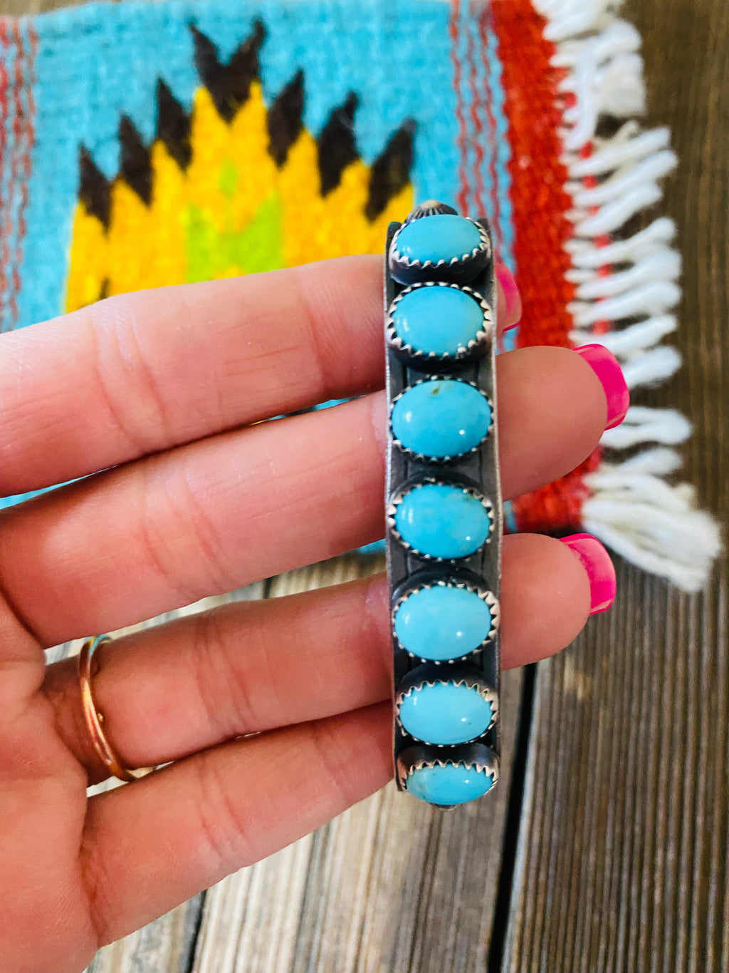 Handcrafted Turquoise & Sterling Silver Cuff Bracelet /