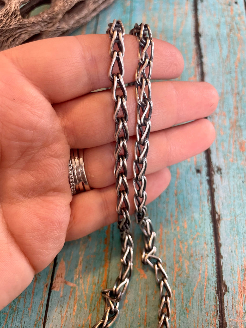 Handcrafted Sterling Silver Necklace 24 inch
