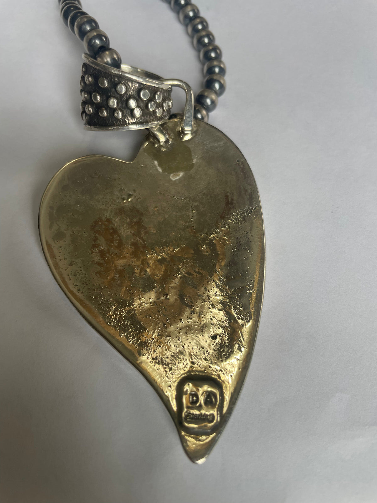 Handcrafted Sterling Silver Heart Pendant Signed
