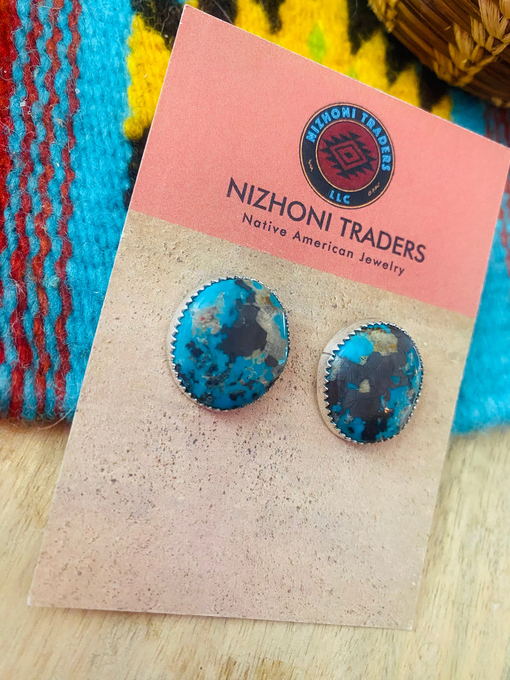 Handcrafted Turquoise & Sterling Silver Stud Earrings