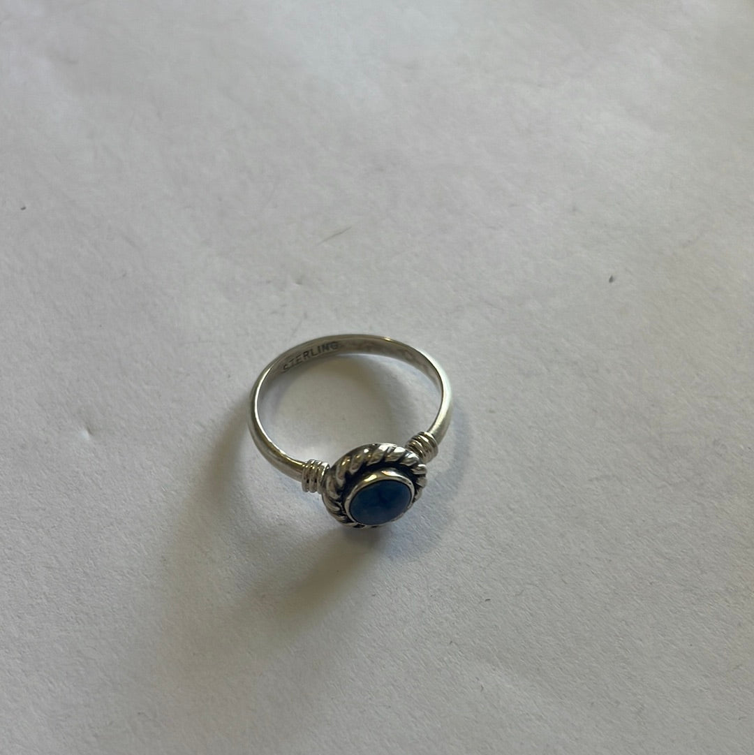 Handcrafted Lapis & Sterling Silver Twist Ring